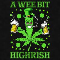 A Wee Bit Highrish Funny 420 Weed Marijuana St Patricks Day Ladies PosiCharge Tri-Blend Wicking Tank
