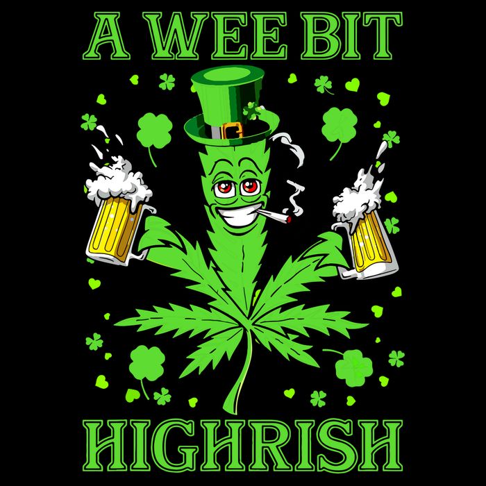 A Wee Bit Highrish Funny 420 Weed Marijuana St Patricks Day Impact Tech Backpack