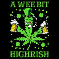 A Wee Bit Highrish Funny 420 Weed Marijuana St Patricks Day Backpack