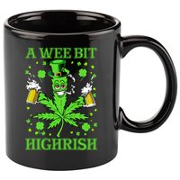 A Wee Bit Highrish Funny 420 Weed Marijuana St Patricks Day 11oz C Handle Ceramic Mug