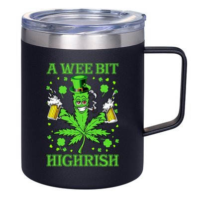 A Wee Bit Highrish Funny 420 Weed Marijuana St Patricks Day 12oz Stainless Steel Coffee Mug