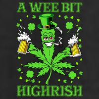 A Wee Bit Highrish Funny 420 Weed Marijuana St Patricks Day Hat