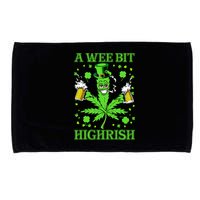 A Wee Bit Highrish Funny 420 Weed Marijuana St Patricks Day Microfiber Hand Towel