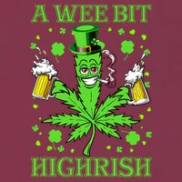 A Wee Bit Highrish Funny 420 Weed Marijuana St Patricks Day 16oz Travel Tumbler