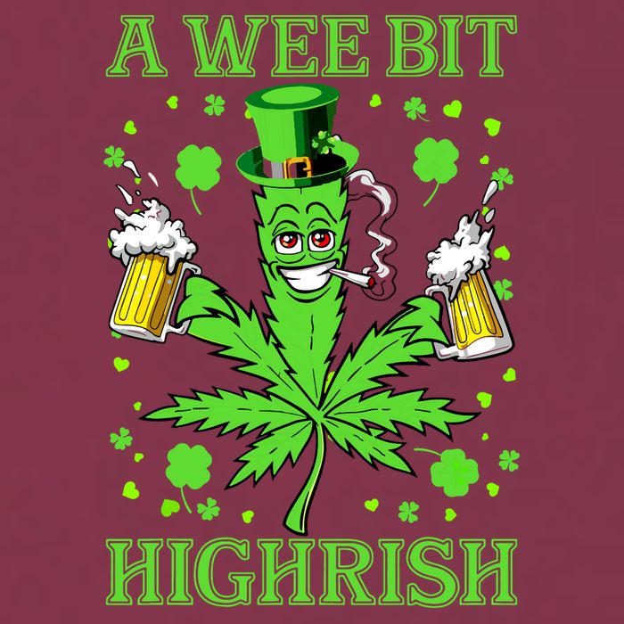 A Wee Bit Highrish Funny 420 Weed Marijuana St Patricks Day 16oz Travel Tumbler