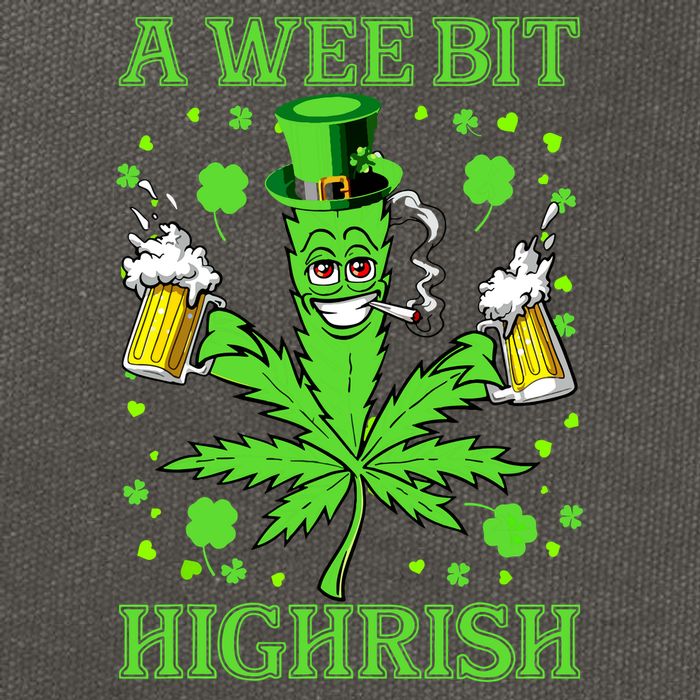 A Wee Bit Highrish Funny 420 Weed Marijuana St Patricks Day Cotton Canvas Backpack