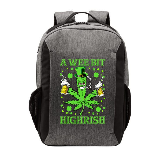 A Wee Bit Highrish Funny 420 Weed Marijuana St Patricks Day Vector Backpack