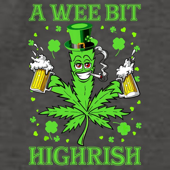 A Wee Bit Highrish Funny 420 Weed Marijuana St Patricks Day Vector Backpack