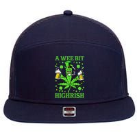 A Wee Bit Highrish Funny 420 Weed Marijuana St Patricks Day 7 Panel Mesh Trucker Snapback Hat