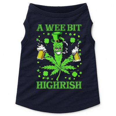 A Wee Bit Highrish Funny 420 Weed Marijuana St Patricks Day Doggie Tank