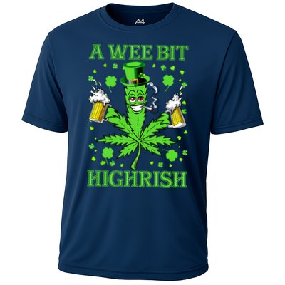 A Wee Bit Highrish Funny 420 Weed Marijuana St Patricks Day Performance Shirt