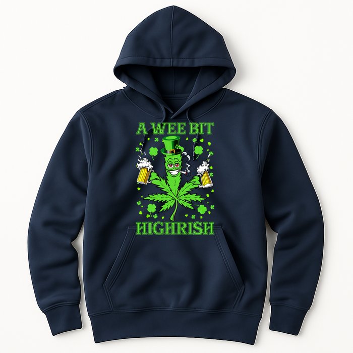 A Wee Bit Highrish Funny 420 Weed Marijuana St Patricks Day Hoodie