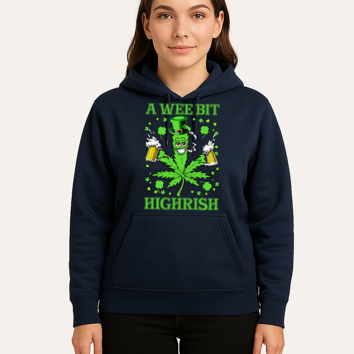 A Wee Bit Highrish Funny 420 Weed Marijuana St Patricks Day Hoodie
