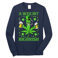 A Wee Bit Highrish Funny 420 Weed Marijuana St Patricks Day Long Sleeve Shirt