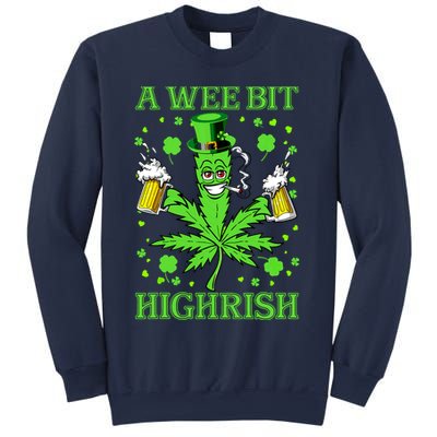 A Wee Bit Highrish Funny 420 Weed Marijuana St Patricks Day Sweatshirt