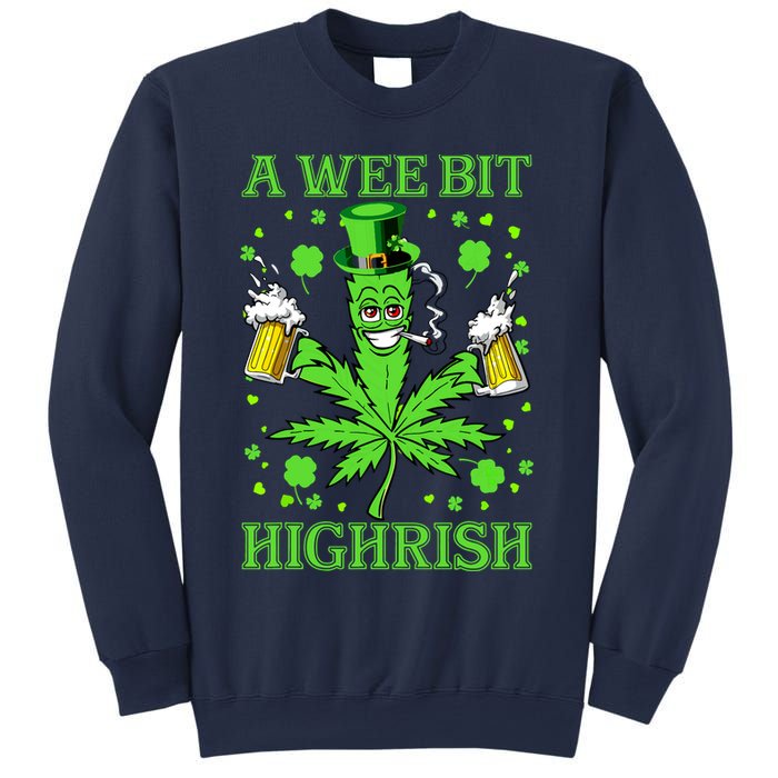 A Wee Bit Highrish Funny 420 Weed Marijuana St Patricks Day Sweatshirt