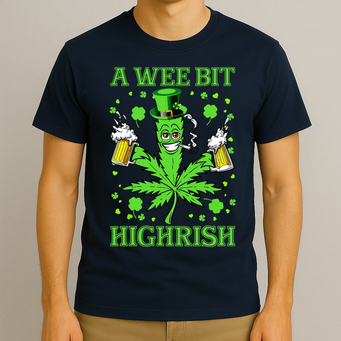 A Wee Bit Highrish Funny 420 Weed Marijuana St Patricks Day T-Shirt