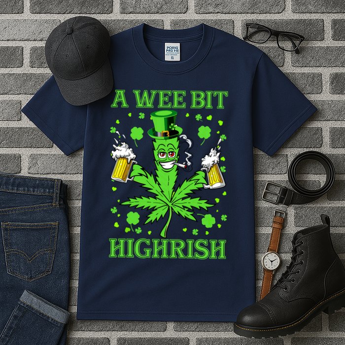 A Wee Bit Highrish Funny 420 Weed Marijuana St Patricks Day Tall T-Shirt