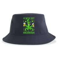 A Wee Bit Highrish Funny 420 Weed Marijuana St Patricks Day Sustainable Bucket Hat