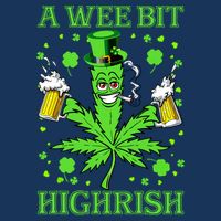 A Wee Bit Highrish Funny 420 Weed Marijuana St Patricks Day Bucket Hat