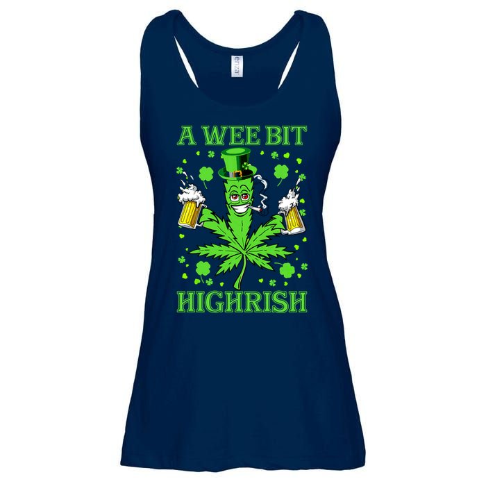 A Wee Bit Highrish Funny 420 Weed Marijuana St Patricks Day Ladies Essential Flowy Tank