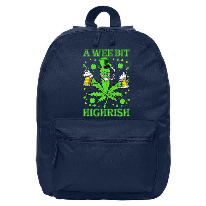 A Wee Bit Highrish Funny 420 Weed Marijuana St Patricks Day 16 in Basic Backpack