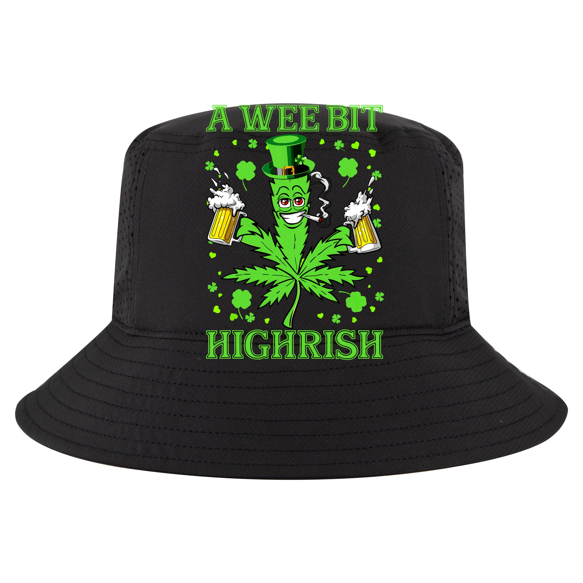 A Wee Bit Highrish Funny 420 Weed Marijuana St Patricks Day Cooling Performance Long Sleeve Crew