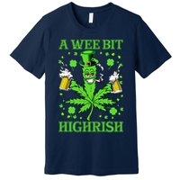 A Wee Bit Highrish Funny 420 Weed Marijuana St Patricks Day Premium T-Shirt