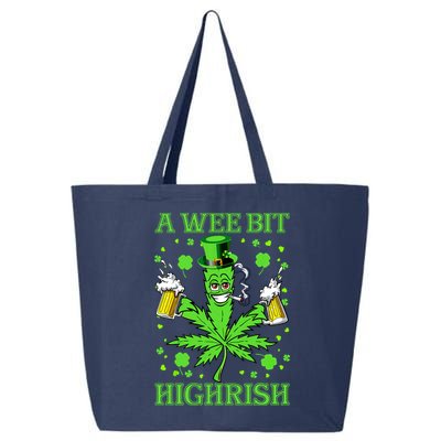 A Wee Bit Highrish Funny 420 Weed Marijuana St Patricks Day 25L Jumbo Tote
