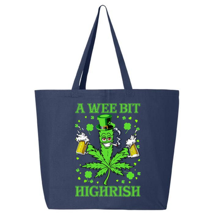 A Wee Bit Highrish Funny 420 Weed Marijuana St Patricks Day 25L Jumbo Tote