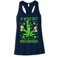 A Wee Bit Highrish Funny 420 Weed Marijuana St Patricks Day Womens Tank Top