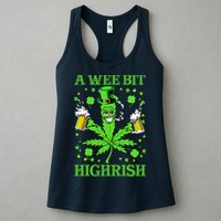 A Wee Bit Highrish Funny 420 Weed Marijuana St Patricks Day Womens Tank Top