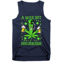 A Wee Bit Highrish Funny 420 Weed Marijuana St Patricks Day Tank Top