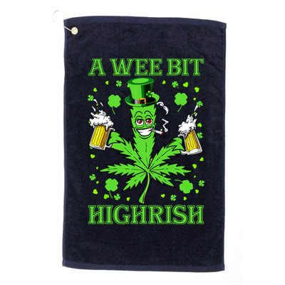 A Wee Bit Highrish Funny 420 Weed Marijuana St Patricks Day Golf Towel