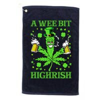 A Wee Bit Highrish Funny 420 Weed Marijuana St Patricks Day Golf Towel