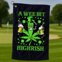 A Wee Bit Highrish Funny 420 Weed Marijuana St Patricks Day Golf Towel