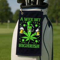A Wee Bit Highrish Funny 420 Weed Marijuana St Patricks Day Golf Towel