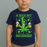 A Wee Bit Highrish Funny 420 Weed Marijuana St Patricks Day Toddler T-Shirt