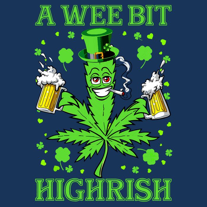 A Wee Bit Highrish Funny 420 Weed Marijuana St Patricks Day Visor