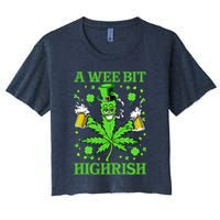 A Wee Bit Highrish Funny 420 Weed Marijuana St Patricks Day Crop Top