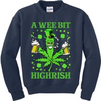 A Wee Bit Highrish Funny 420 Weed Marijuana St Patricks Day Kids Sweatshirt