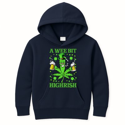 A Wee Bit Highrish Funny 420 Weed Marijuana St Patricks Day Kids Hoodie