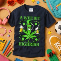 A Wee Bit Highrish Funny 420 Weed Marijuana St Patricks Day Kids T-Shirt