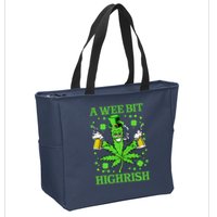 A Wee Bit Highrish Funny 420 Weed Marijuana St Patricks Day Zip Tote Bag