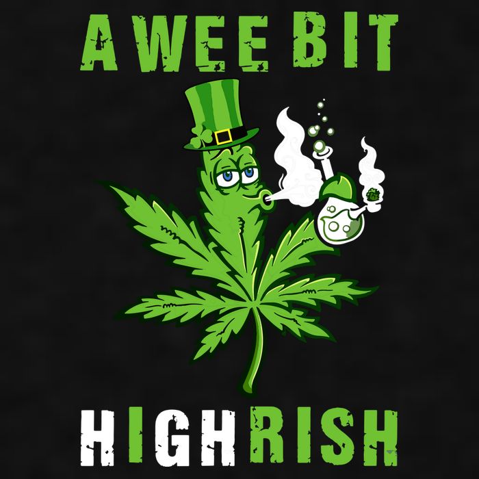 A Wee Bit Highrish Funny 420 Weed St Patricks Day Ladies PosiCharge Tri-Blend Wicking Tank