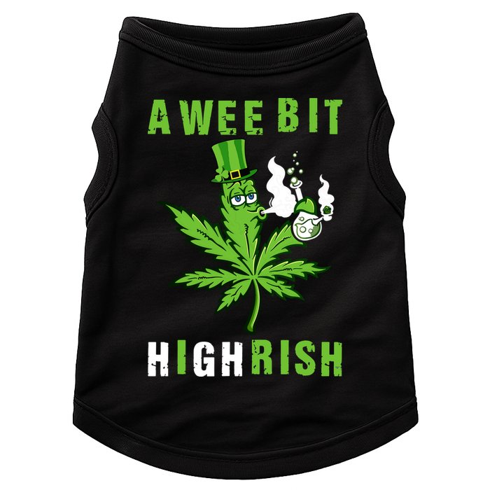 A Wee Bit Highrish Funny 420 Weed St Patricks Day Doggie Tank