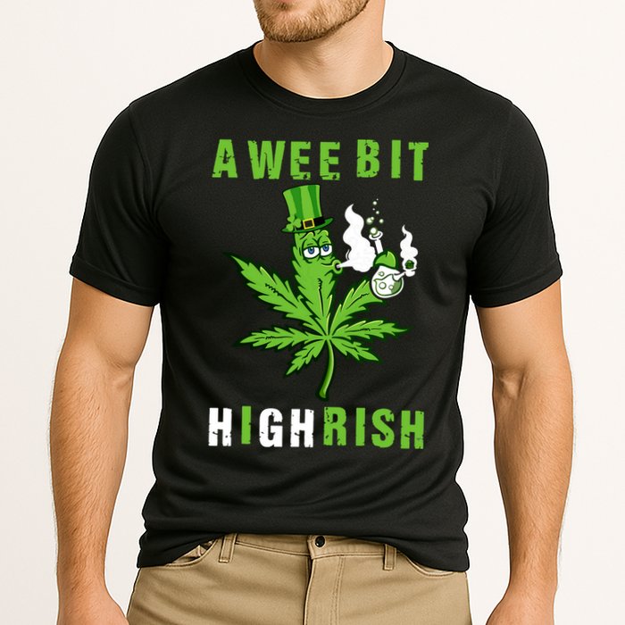 A Wee Bit Highrish Funny 420 Weed St Patricks Day Performance Shirt