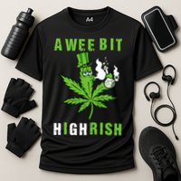 A Wee Bit Highrish Funny 420 Weed St Patricks Day Performance Shirt