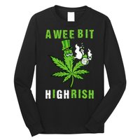 A Wee Bit Highrish Funny 420 Weed St Patricks Day Long Sleeve Shirt