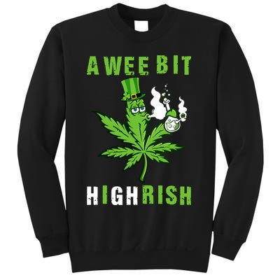 A Wee Bit Highrish Funny 420 Weed St Patricks Day Sweatshirt